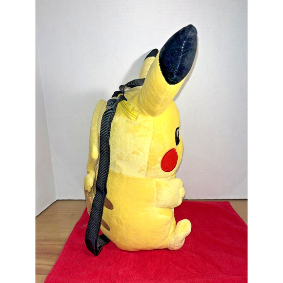 Pokemon Pikachu Backpack Plush 16 Inch Adjustable Straps Zipper Back Used. - Picture 3 of 10